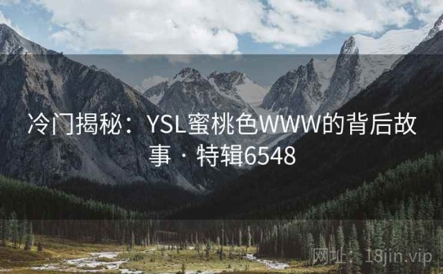 冷门揭秘：YSL蜜桃色WWW的背后故事 · 特辑6548