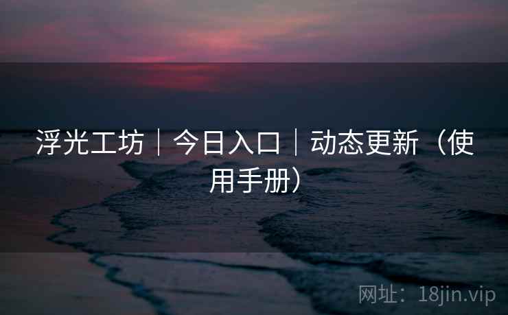 浮光工坊｜今日入口｜动态更新（使用手册）