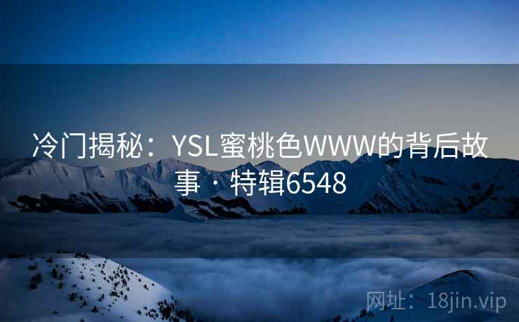 冷门揭秘：YSL蜜桃色WWW的背后故事 · 特辑6548